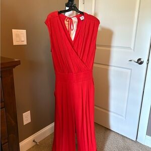 Red Jumpsuit - CAbi Vibrant Red Sleeveless Jumpsuit